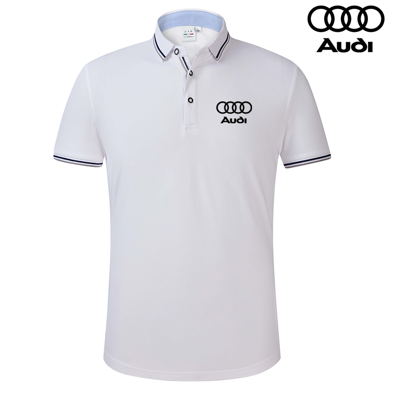 Polo Audi Homme 2022 Coton Col et Bas de Manches Contrasté Respirant